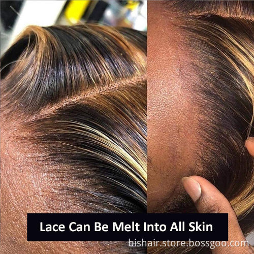 High-definition front lace 100% human hair wig pre-connected 150% density Brazilian straight hair T-shaped lace wig discount